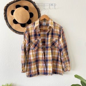 ✨ Vintage 60’s / 70’s Robinson’s Cozy Cotton Button Up Plaid Flannel Shirt✨